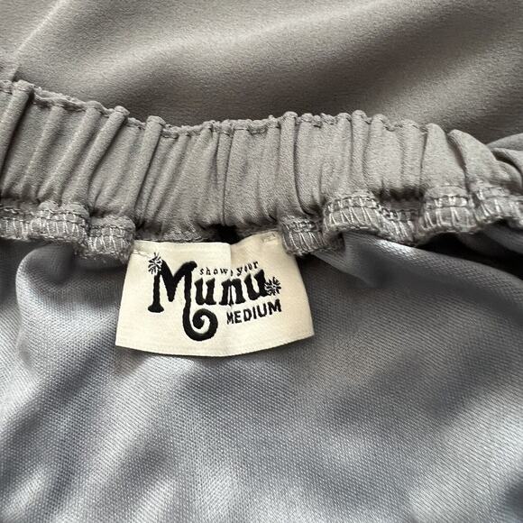 Show Me Your Mumu Halter Dress Womens Medium Amanda Maxi Gray Bridesmaid Event - Picture 5 of 11